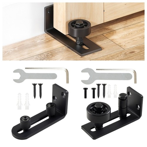 Black steel roller floor guide - steel,